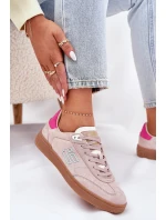Semišové Sportovní Boty Sneakers Dámské model 21690063 Špinavě Růžové - D.Franklin