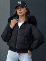 Dámska prešívaná zimná bunda s kožušinou COLDPACK black FashionStreet TY4430 Dámska prešívaná zimná bunda s kožušinou COLDPACK black FashionStreet TY4430