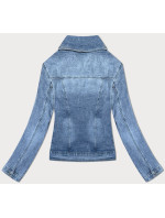 Jednoduchá svetlomodrá dámska džínsová bunda (DL2245L)