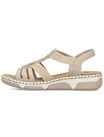 Dámske sandále na podpätku Romans beige Rieker 66201-62