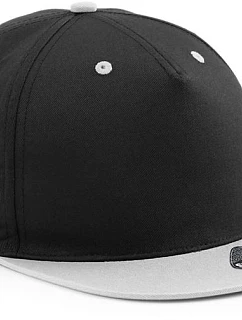 Beechfield B 610C 5-panelová snapbacková čiapka s kontrastným lemom 53.610C čierna/sivá