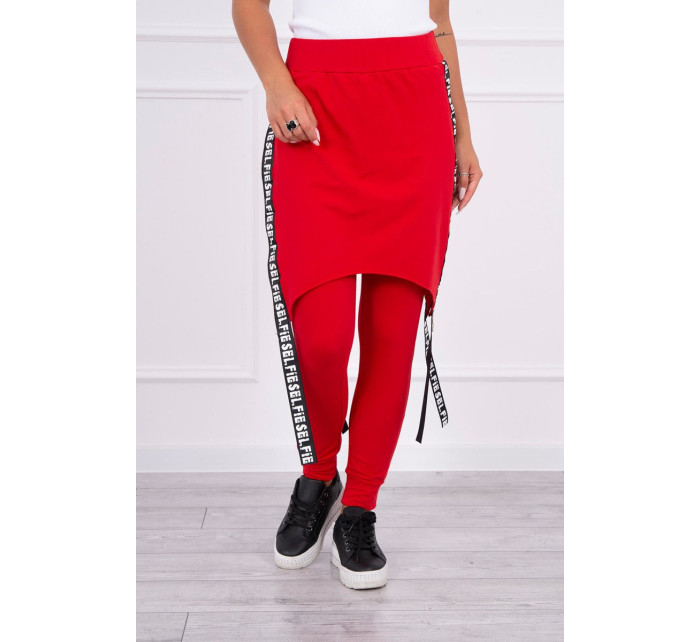 Kalhoty/oblek s nápisem selfie red