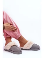 Dámské Pantofle s Kožešinou Šedé model 21563584 - Boto