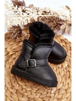 Dětské ekologické kožené sněhule s popruhem černé model 21645800 - Boto