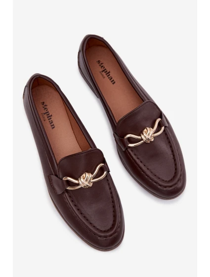 Dámské mokasíny s ozdobným detailem čokoládové rozinky