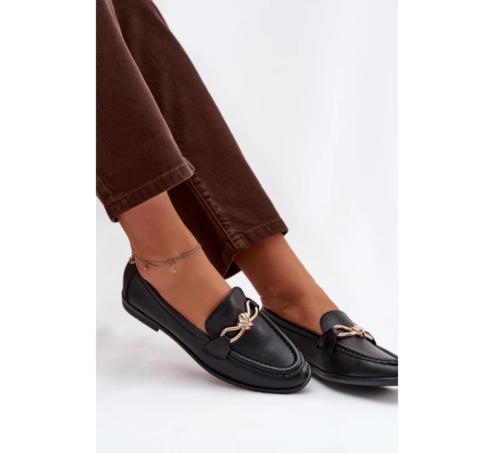 Dámské mokasíny s ozdobným detailem černé model 21900473 - Boto