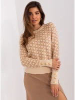 Sweter AT SW model 21798044 beżowy - FPrice Sweter AT SW model 21798044 beżowy - FPrice