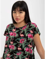 Dámská halenka model 18116277 černá a zelená - FPrice Dámská halenka model 18116277 černá a zelená - FPrice