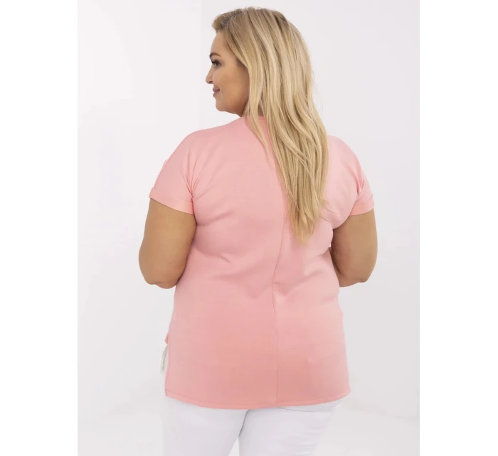 Bluzka RV BZ model 21072629 brzoskwiniowy - FPrice Bluzka RV BZ model 21072629 brzoskwiniowy - FPrice