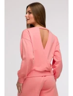 model 21047186 Mikina s otevřenými zády korálová - BeWear