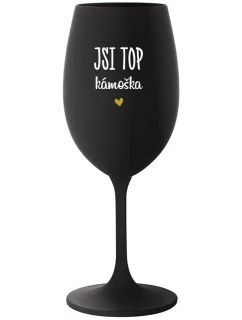 JSI TOP KÁMOŠKA - černá sklenice na víno 350 ml