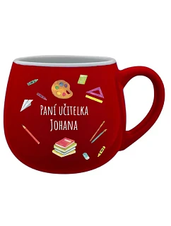 Personalizovaný keramický bacuľatý hrnček pre pani učiteľku/pána učiteľa (učebné pomôcky)