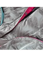 Dámska zimná bunda s farebnými vložkami sivá (CAN-594)