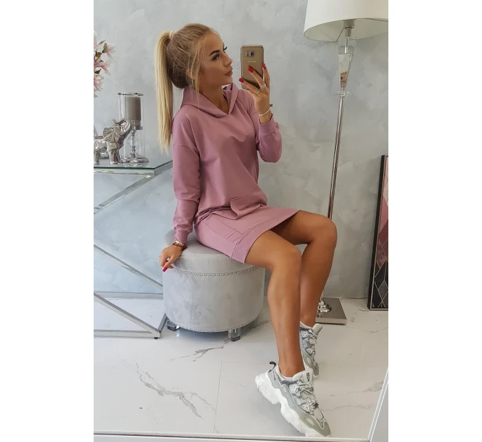 Šaty s kapucí tmavě růžové Šaty s kapucí tmavě růžové