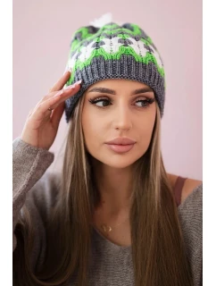 Dámska čiapka Laila K283 graphite+green neon