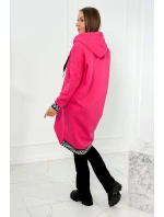 Mikina s kapucí na zip fuchsie