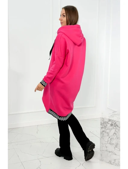 Mikina s kapucí na zip fuchsie