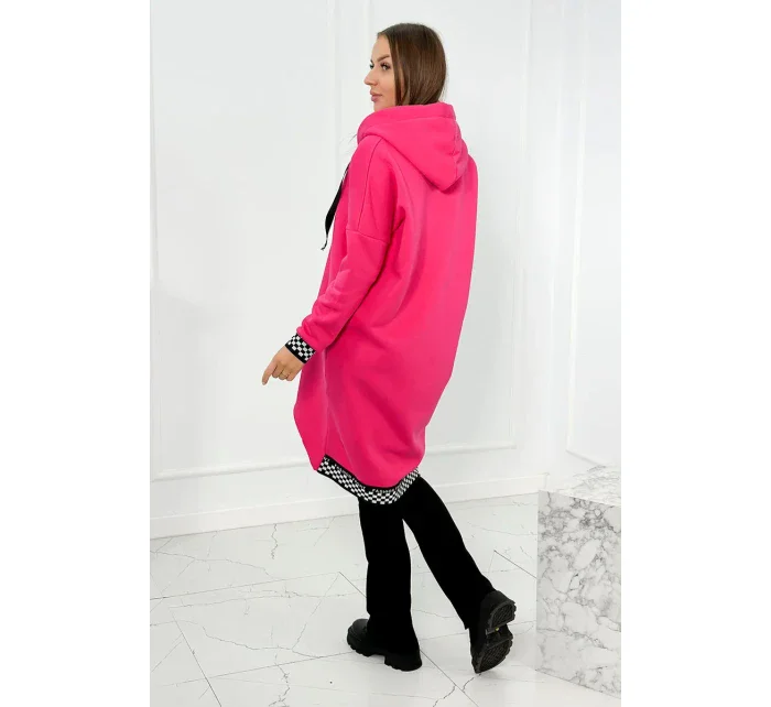 Mikina s kapucí na zip fuchsie