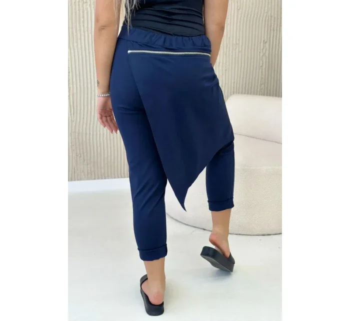 Punto Milano Zimné nohavice s ozdobným zipsom námornícka modrá