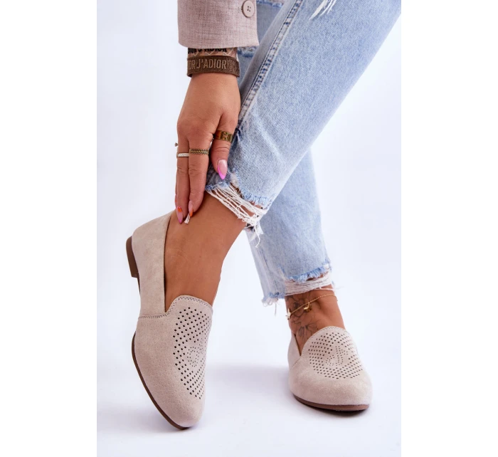 Zamszowe Wygodne Mokasyny Beżowe Giovana Zamszowe Wygodne Mokasyny Beżowe Giovana