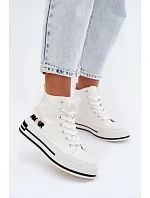 Dámské vysoké tenisky na platformě bílé Liline