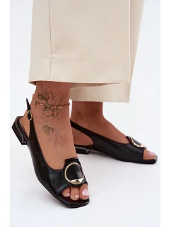 Dámské sandály na nízkém podpatku s ozdobou Černé Glima