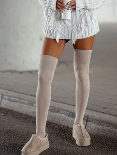 Dámske bavlnené hladké podkolienky - béžové