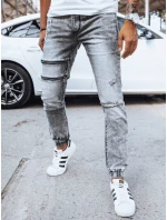 Pánske džínsové nohavice jogger šedé FashionStreet UX4039 Pánske džínsové nohavice jogger šedé FashionStreet UX4039