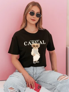 Dámske tričko s medvedíkom MISTREET čierne FashionStreet RY2873