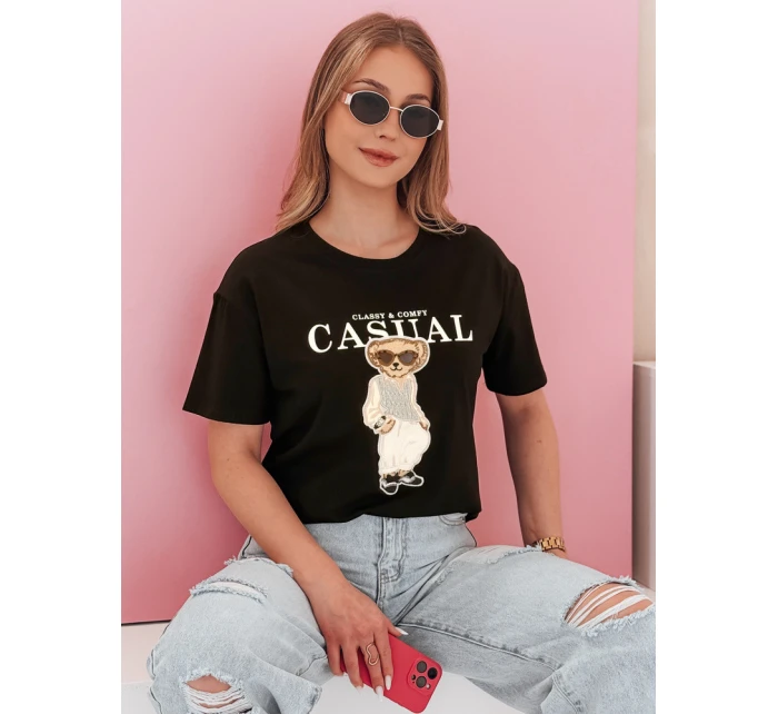 Dámské tričko s medvídkem černé Dstreet model 21988866 - FashionStreet Dámské tričko s medvídkem černé Dstreet model 21988866 - FashionStreet