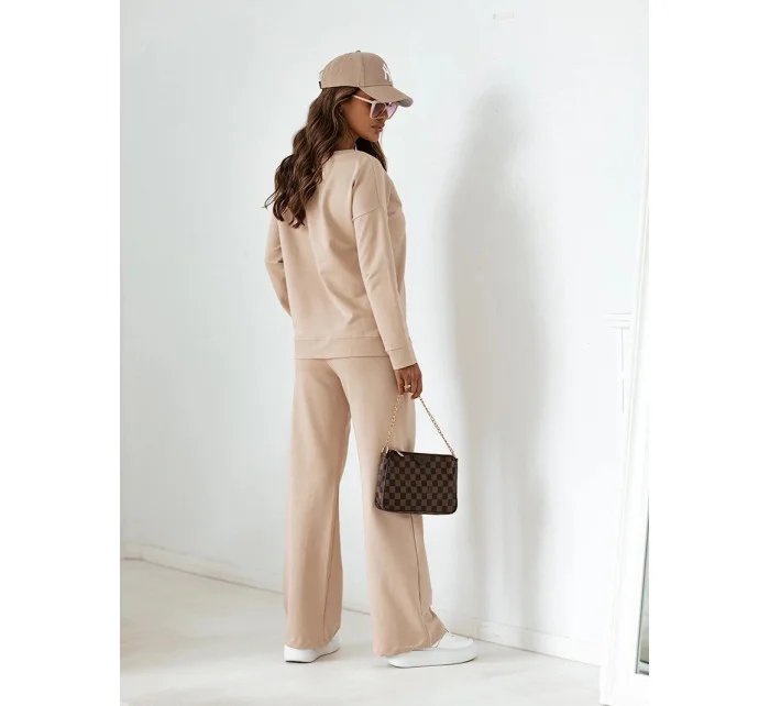 Béžový bavlnený set - blúzka a nohavice (VE58)