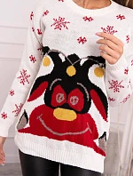 Vianočný sveter so sobom ecru