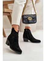 Acorn členkové topánky Kovbojské topánky na zips Eco Suede Black S.Barski