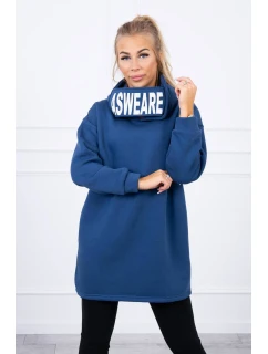 Zateplená mikina s kapucňou z džínsoviny