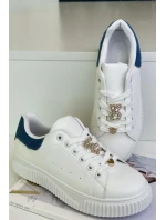 Nízke tenisky z ekokože s odznakmi bielej a modrej farby Cillione Nízke tenisky z ekokože s odznakmi bielej a modrej farby Cillione