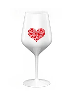 HEART - biely nerozbitný pohár na víno 470 ml