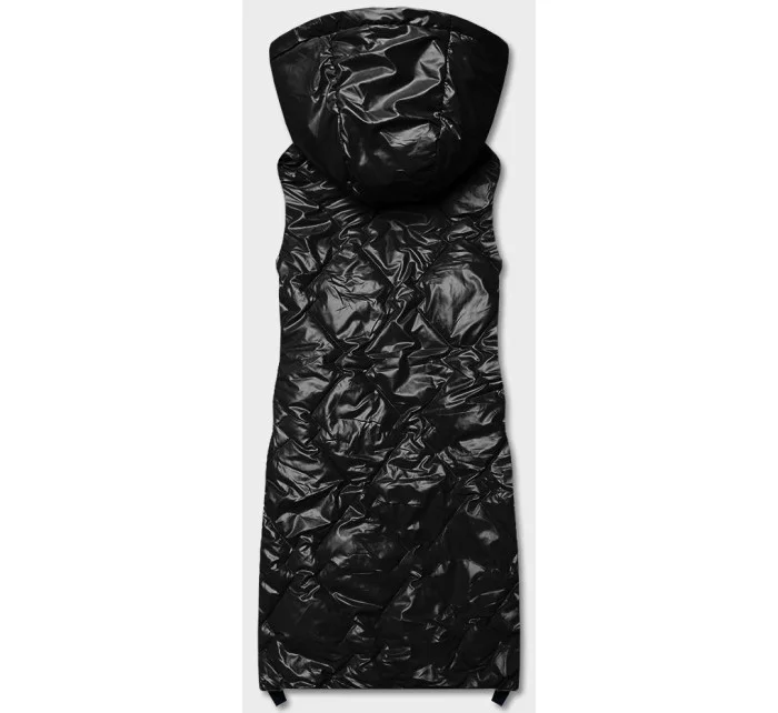 Čierna dámska vesta s kapucňou (6028)