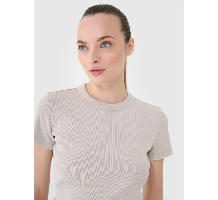 Dámské tričko z žebrovaného úpletu model 21719632 - 4F