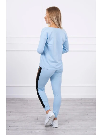 Sada s leopardím potlačou modrej farby