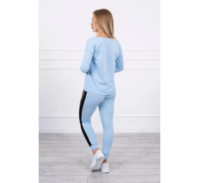 Sada s leopardím potlačou modrej farby