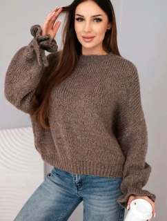 Dámsky mohérový sveter s hrubým úpletom a fango rukávmi