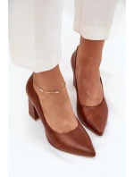 Kožené Lodičky Lewski model 21704050 Tmavě hnědé - Boto