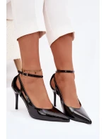 Lakované lodičky z eko kůže černé Fionnel