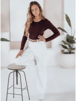 Dámský žebrovaný svetr vínová Dstreet model 21990948 - FashionStreet