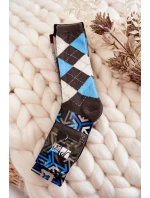 Młodzieżowe Wysokie Skarpety W Kratę 5-Pak Multikolor