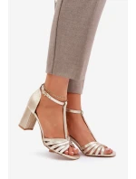 Sandały Z Naturalnej Skóry Na Słupku Laura Messi 2766