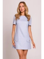 model 20970810 Mini šaty áčkového střihu světle modré - Moe model 20970810 Mini šaty áčkového střihu světle modré - Moe