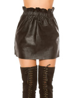 Sexy Leather Look Miniskirt