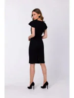 Dámské šaty s páskem Černá model 20514300 - STYLOVE Dámské šaty s páskem Černá model 20514300 - STYLOVE