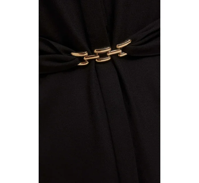 Dámské košilové šaty s páskem model 20567635 Černá - FPrice